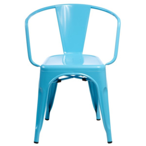 Design2 Židle Paris Arms modrá inspirované Tolix