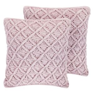 Sada 2 bavlněných polštářů 45 x 40 cm růžová KIZKALESI