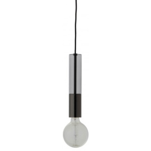 Závěsná lampa Freja, černá chrom/kouřové sklo Frandsen lighting 280991