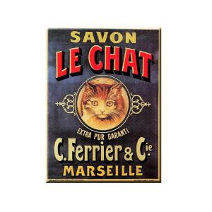 Plechová cedule Savon le Chat - kočka