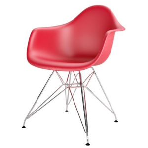 Design2 Židle P018PP červená chrom nohy HF