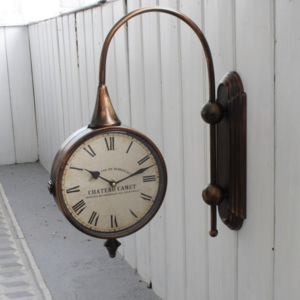 Starodávné oboustranné hodiny CHATEAU CANET 24cm