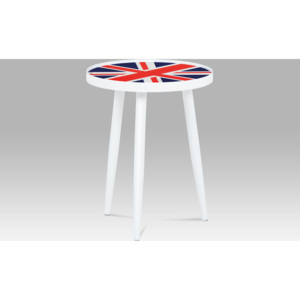 Artium Odkládací stolek bílý | designový potisk | 40x50cm