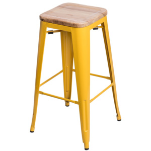 Barová židle Paris Wood 75cm žlutá jasan