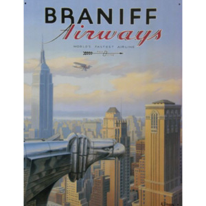 Plechová cedule Braniff airways - New york