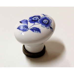91058 - Knopka porcelánová 25x34/modrá