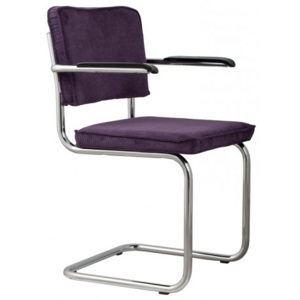 Židle s područkou Ridge Rib purple Zuiver 1200051