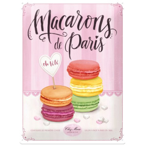 Plechová cedule Macarons de Paris - zákusky
