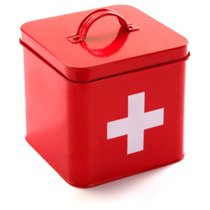 Červená kovová lekárnička Versa First Aid Kit