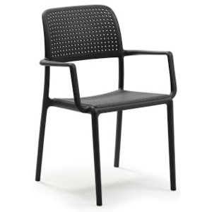 Design2 Židle Bora s područkami černá