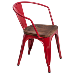 Židle Paris Arms Wood červená sosna