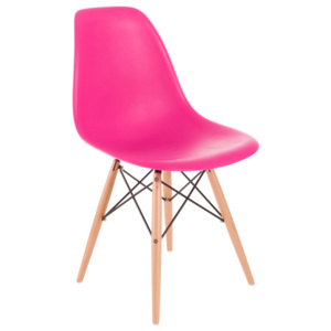 Design2 Židle P016V PP tmavá růžová, dřevěné nohy