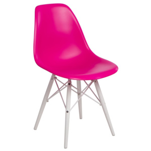 Design2 Židle P016V PP tmavě růžová/bílá