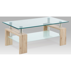Artium Konferenční stolek skleněný | 110x60x45cm Barva: dub
