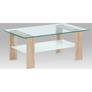 Artium Konferenční stolek skleněný | 110x65x45cm Barva: dub