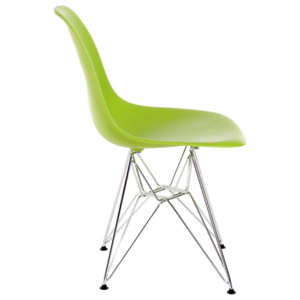 Design2 Židle P016 PP zelená, chromované nohy