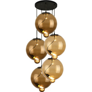 Design2 Lustr - Lampa závěsná Modern Sklo Buble CO hnědá/cognac