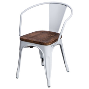 Design2 Židle Paris Arms Wood bílá sosna