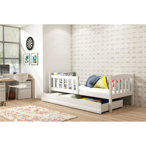 Dětská postel z borovicového dřeva v bílé barvě 90x200 F1176