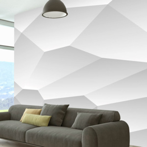 Bimago Fototapeta - White geometry 100x70 cm