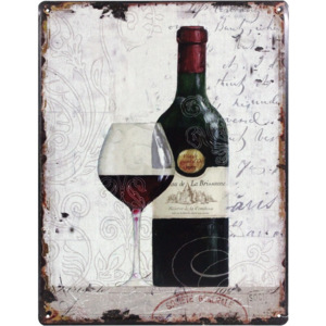 Plechová vintage cedule Červené víno 19SP46
