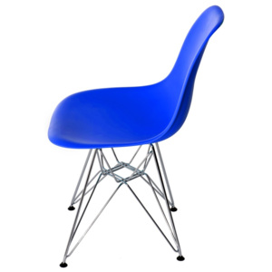 Design2 Židle P016 PP modrá, chromované nohy