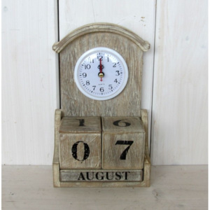 Vtipné dřevěné retro hodiny S kalendářem 48836357
