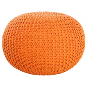 Inviro + Pletený puf BEFFI 50 cm oranžový