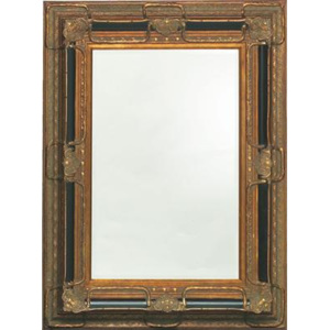Zrkadlo NUMERO 129x99 cm - zlatá,čierna