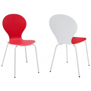 Inviro Jídelní židle PRALINE červená/bílá