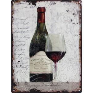 Plechová vintage cedule Červené víno Coteaux de Loire 19SP46