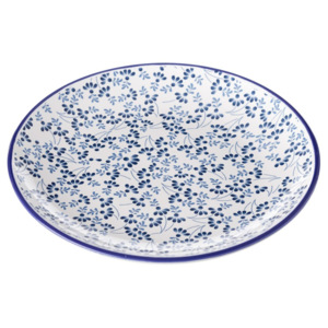 Modro-bílý talíř Unimasa Meadow