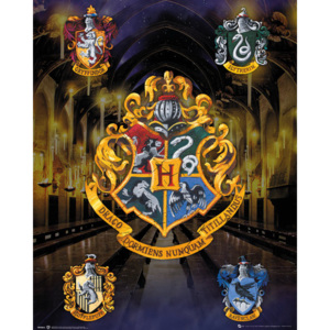 Plakát, Obraz - Harry Potter - House Crests, (40 x 50 cm)