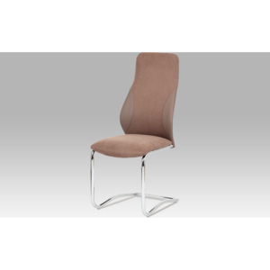 Artium Jídelní židle | látka | koženka | chrom | 45x43x105x48cm Barva: hnědá