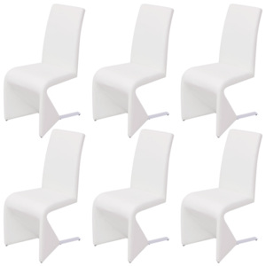 Konzolové jídelní židle 6 ks z umělé kůže, bílé