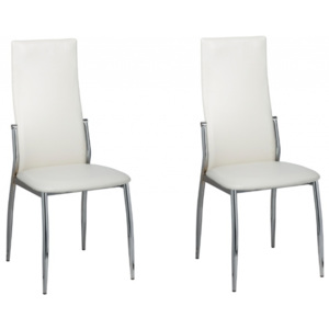 Jídelní židle 2 ks umělá kůže, bílá
