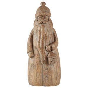 Hnědá dekorativní soška KJ Collection Santa Claus, 24,5 cm