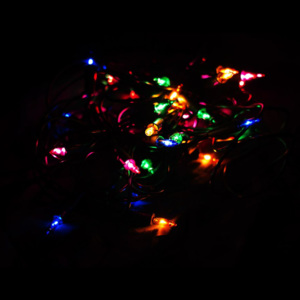 Vánoční světelný řetěz - 50 MINI žárovek - barevné - 11,30 m