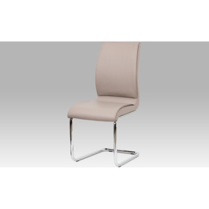 Artium Jídelní židle | koženka | chrom | 45x39x100x50cm Barva: lanýžová