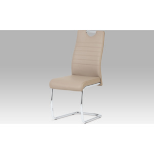 Artium Jídelní židle koženka | chrom | 44x44x97x46cm Barva: cappuccino