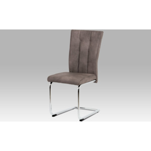 Artium Jídelní židle | koženka | chrom | 43x45x100x48cm Barva: hnědá
