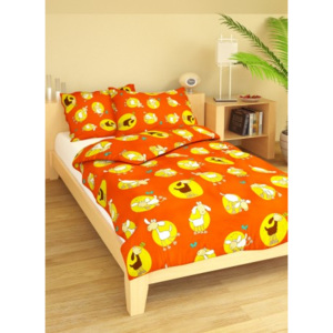 BROTEX Povlečení dětské bavlna velká postel Ovečky oranžové, Výběr zapínání: zipový uzávěr Výběr zapínání:: zipový uzávěr