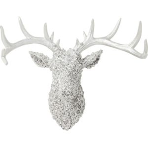 Světle šedá dekorace Kare Design Deco Antler Deer Chrome