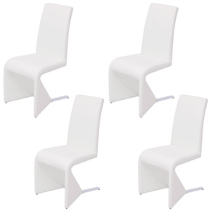 Konzolové jídelní židle 4 ks z umělé kůže, bílé