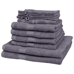 Sada ručníků a osušek 12 ks bavlna 500 g/m² antracitová