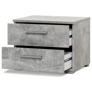 FARELA Noční stolek s 2 zásuvkami Nora, 35 cm, beton