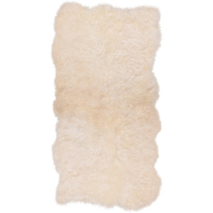 Bílý kožešinový koberec s krátkým chlupem Darte, 170 x 110 cm