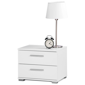 FARELA Noční stolek s 2 zásuvkami Nora, 35 cm, bílá