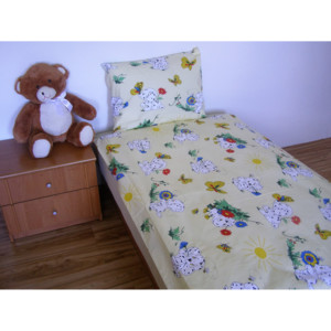 BROTEX Povlečení dětské bavlna velká postel Dalmatin žlutý, Výběr zapínání: zipový uzávěr Výběr zapínání:: zipový uzávěr