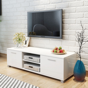 TV stolek vysoce lesklý, bílý 120x40,3x34,7 cm